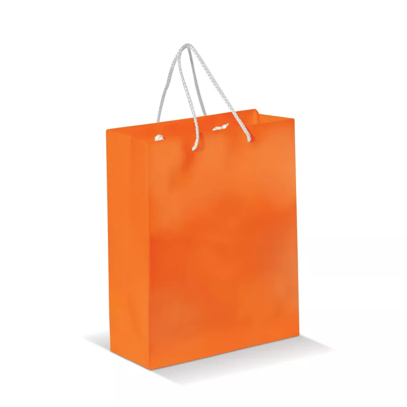 Papierowa torba średnia 24x30x10 cm - pomarańczowy (LT91512-N0026)