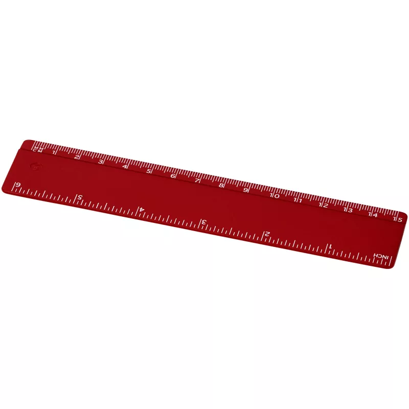 Linijka Renzo o długości 15 cm wykonana z tworzywa sztucznego - Czerwony (21053604)
