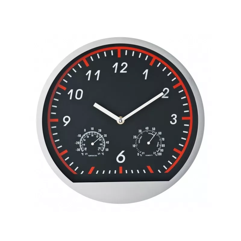 Zegar ścienny plastikowy BAGIO - czerwony (306405)