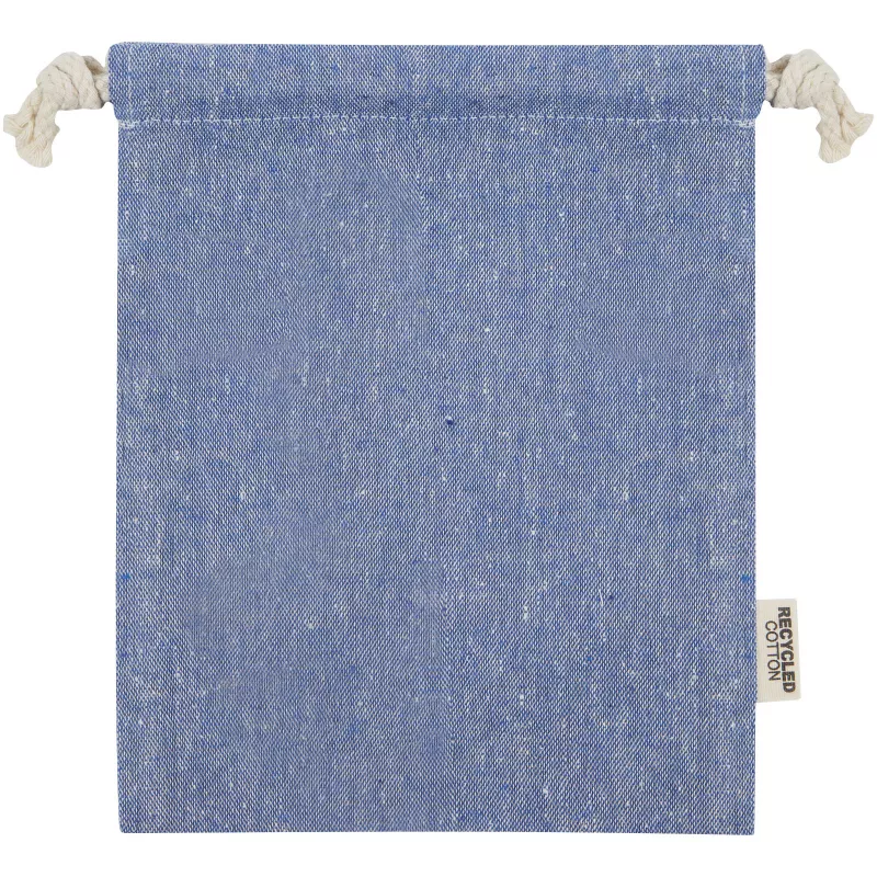 Pheebs torba na prezent z bawełny z recyklingu o gramaturze 150 g/m² i z certyfikatem GRS, mała o pojemności 0,5 l - Niebieski melanż (12067050)