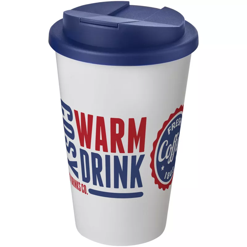 Americano® 350 ml tumbler with spill-proof lid - Biały-Niebieski (21069501)