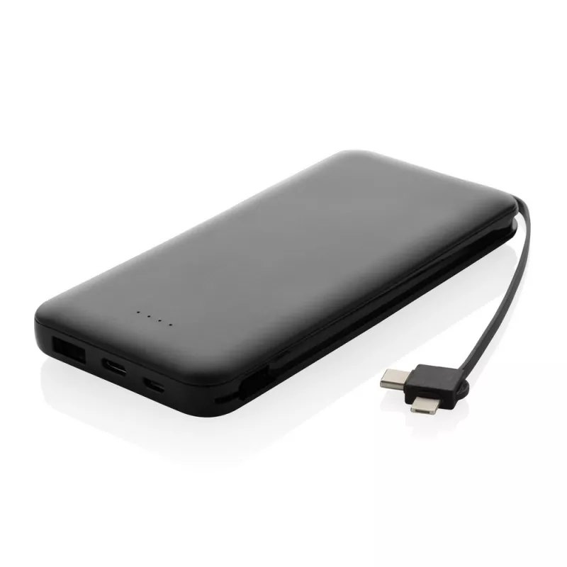 Power bank 10000 mAh Lockhart, zintegrowane kable - black (P322.431)