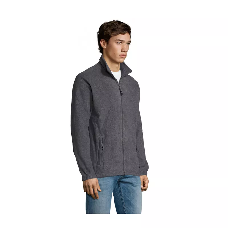 Bluza polarowa męska rozpinana 300 g/m² Sol's NORTH - Szary Melanż (S55000-GM)