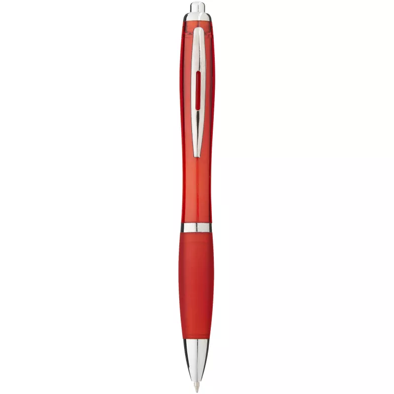 Długopis z kolorowym korpusem i uchwytem Nash - Czerwony (10707802)