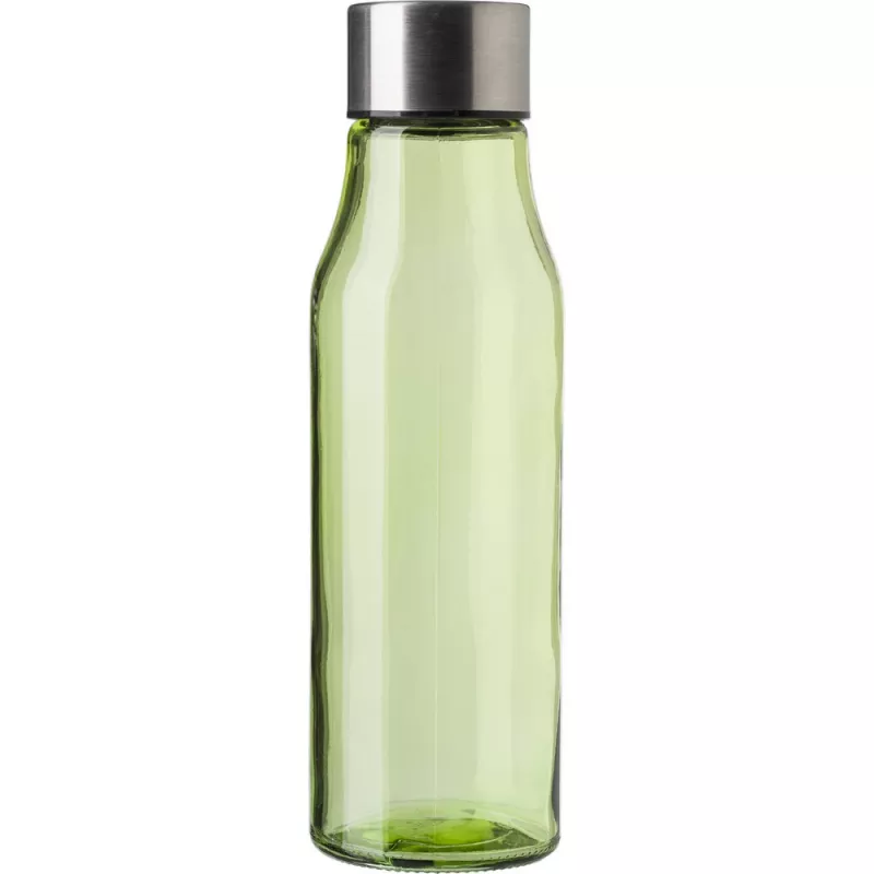 Szklana butelka z zakrętką ze stali nierdzewnej 500 ml - limonkowy (V0283-09)