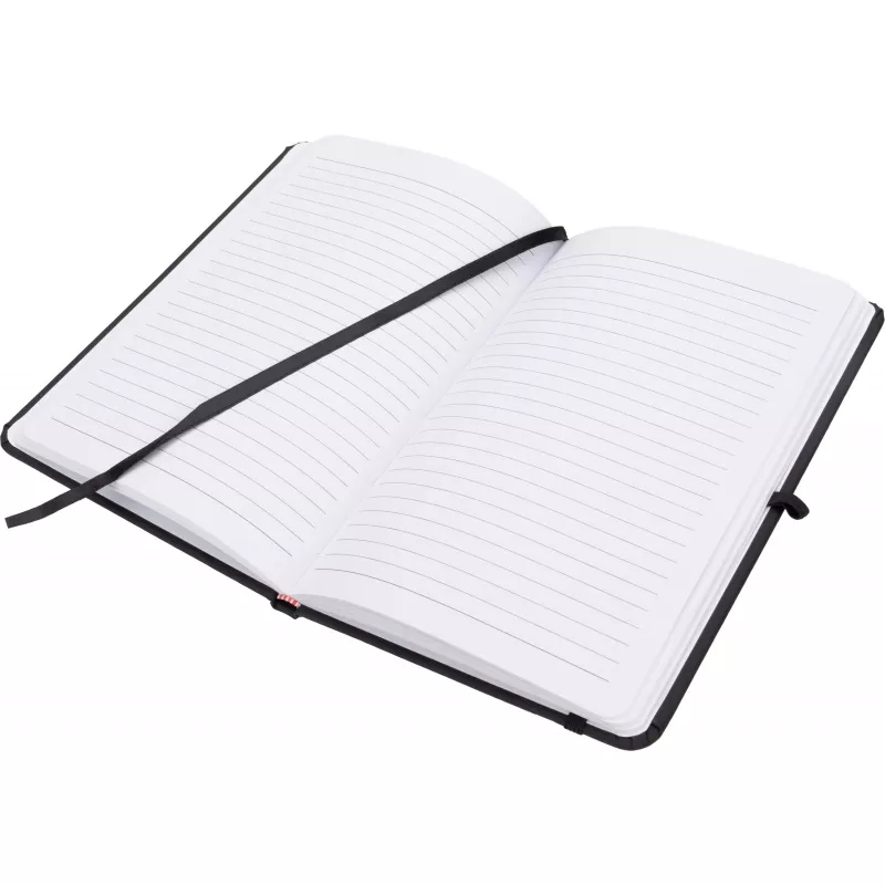 Notatnik A5 w linie z materiałów z recyklingu LORENA - czarny (2875903)