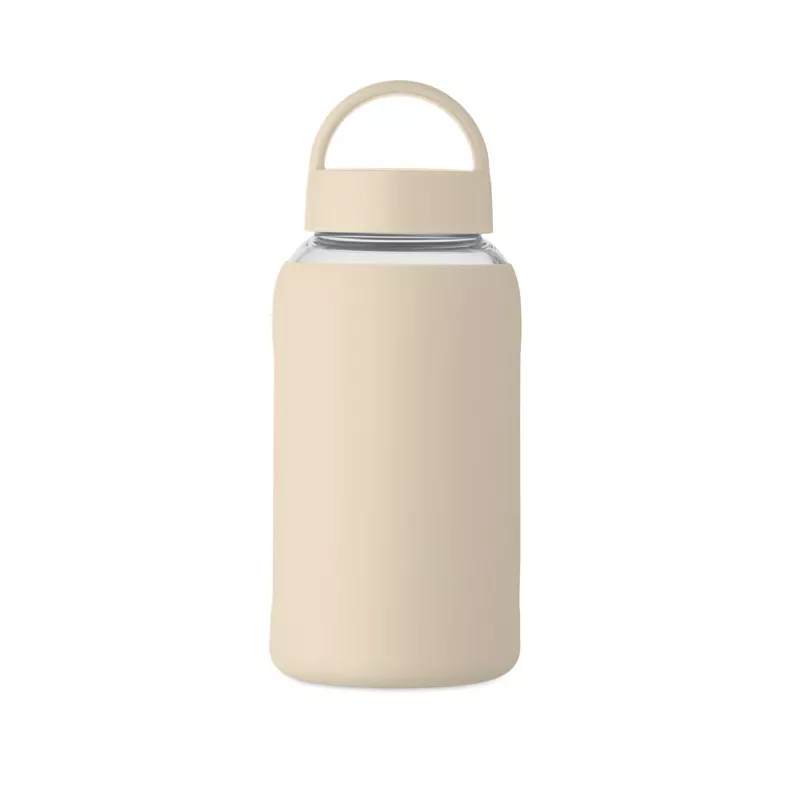 Butelka szklana z pokrowcem 600 ml BORIS - Bezowy (MO2912-13)