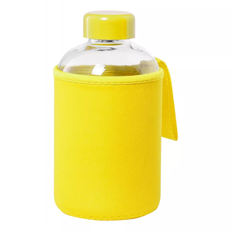 Butelka szklana w pokrowcu Flaber 600 ml - żółty (AP721944-02)