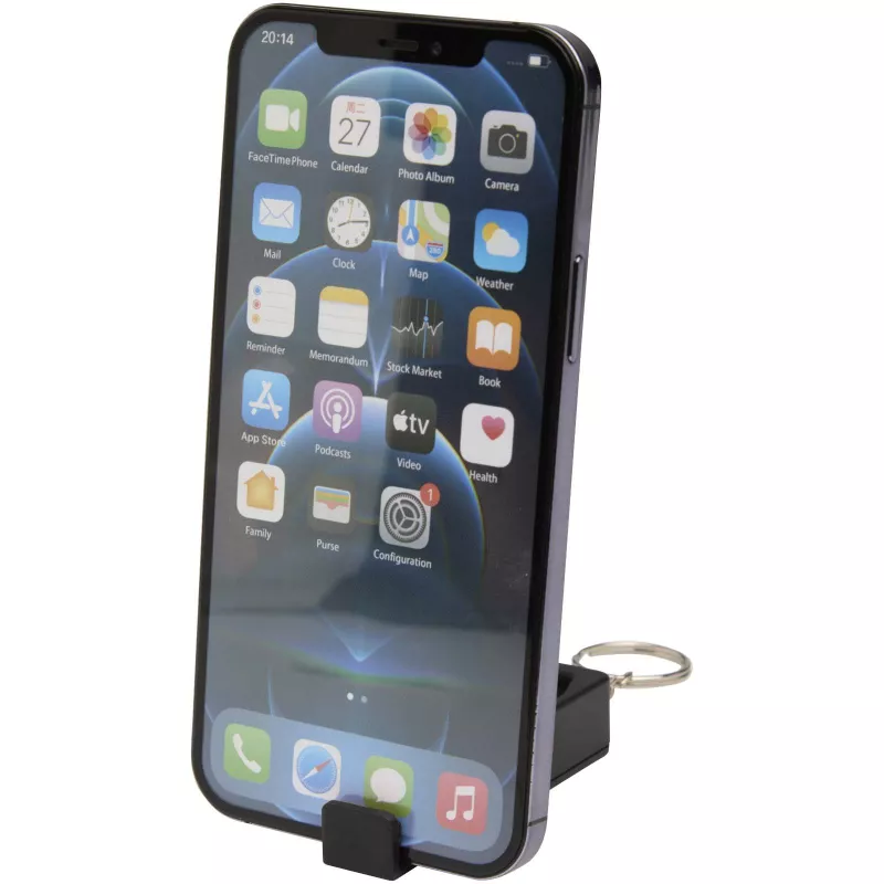 Aggia stojak na telefon z bambusa z zabawką sensoryczną z tworzyw sztucznych pochodzących z recyklingu - Czarny (12446090)