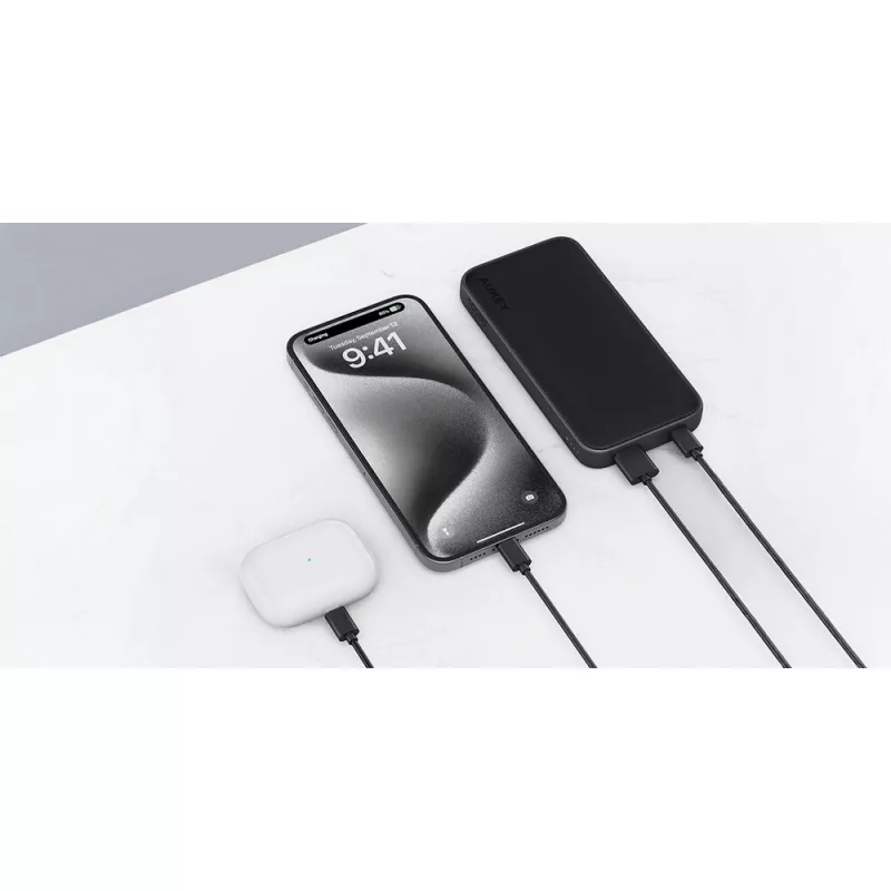 Power bank 10000 mAh Aukey - czarny (VAM13-03)