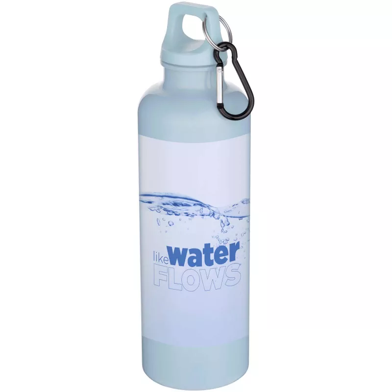 Oregon butelka na wodę o pojemności 750 ml z w jednolitym kolorze z karabińczykiem, wykonana z tworzyw sztucznych pochodzących z recyklingu z certyfikatem RCS   - Cloud Blue (10087852)