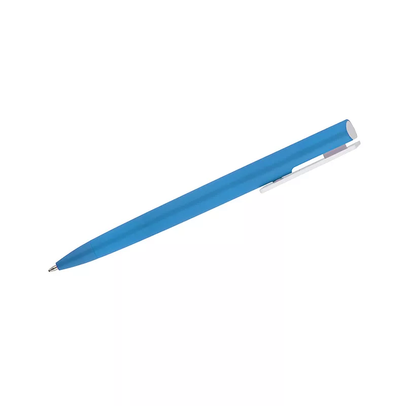 Długopis plastikowy z matową powłoką soft touchALEO - niebieski (19499-03)