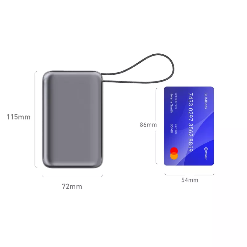 Powerbank Nova Laptop 65 W z wbudowanym kablem USB-C 30000 mAh - ciemnoszary (LT95520-N0060)