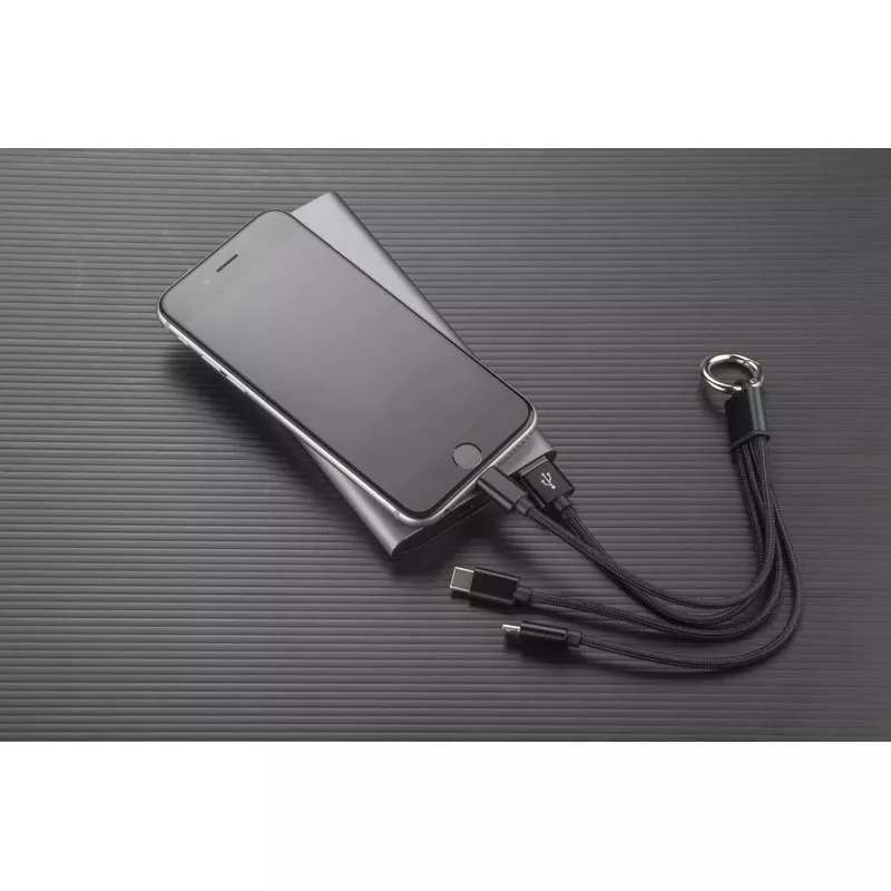 Kabel USB do ładowania 3 w 1 TAUS - czarny (09106-02)