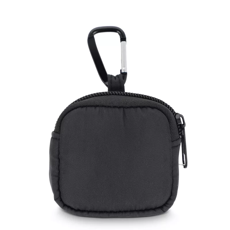 Nylonowe etui na słuchawki 6,5 x 6 cm - czarny (LT95323-N0002)