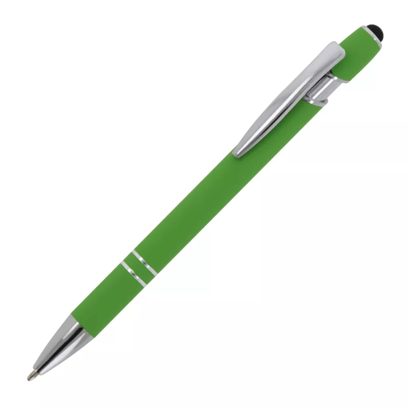 Długopis metalowy gumowany Paris - jasnozielony (LT87782-N0032)