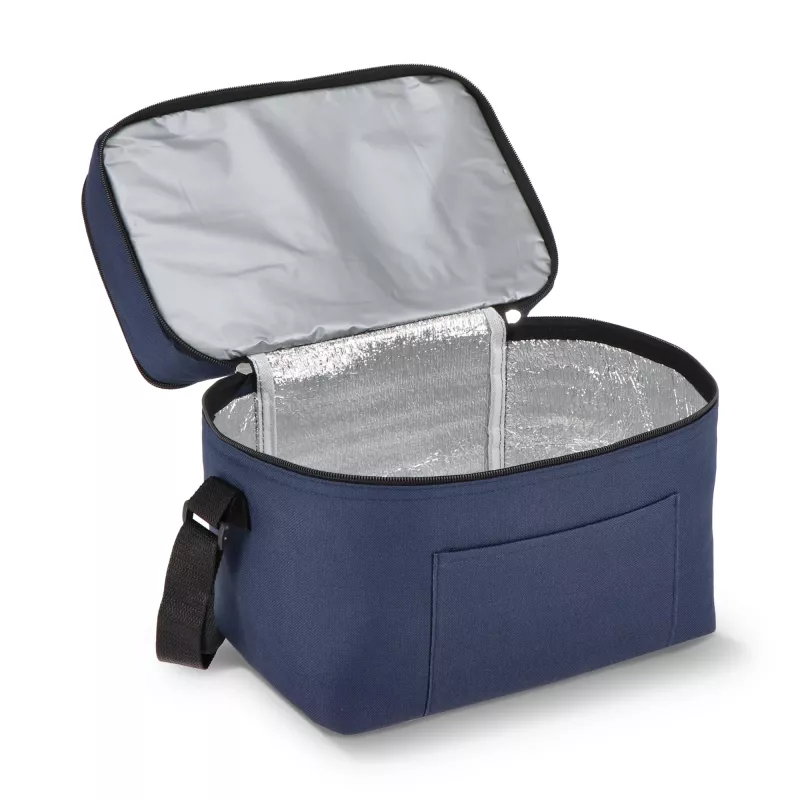 R-PET 600D Dwukomorowa torba chłodząca 30 x 20 x 25 cm 12L - ciemnoniebieski (LT95393-N0010)