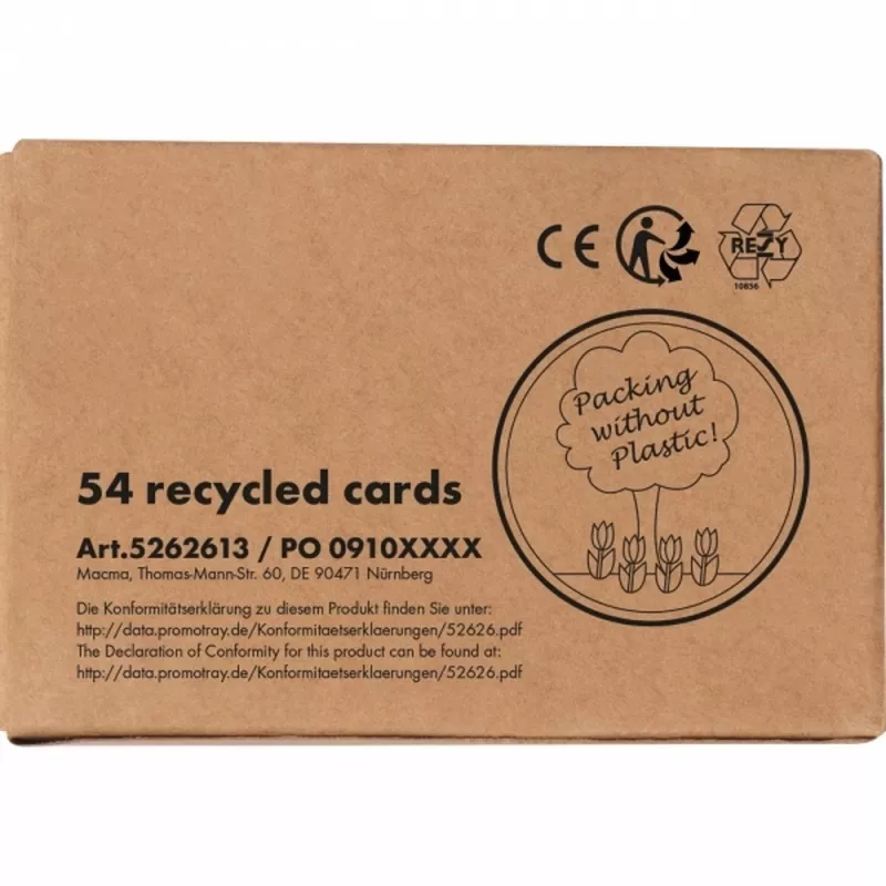 Talia kart z papieru z recyklingu NEW CASTLE - beżowy (262613)