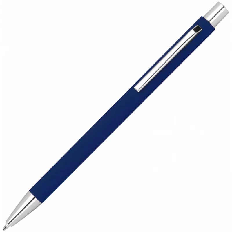 Długopis metalowy z powierzchnią soft touch - granatowy (1368044)
