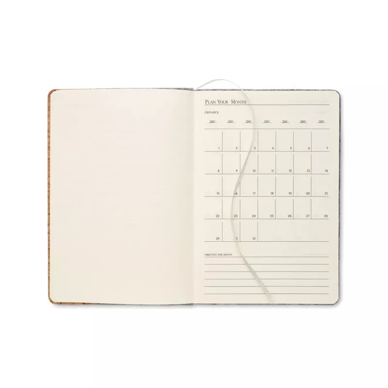 Notes A5 w okładce z filcu 80 kartek w linię CORKBOOK - Szary (MO2553-07)