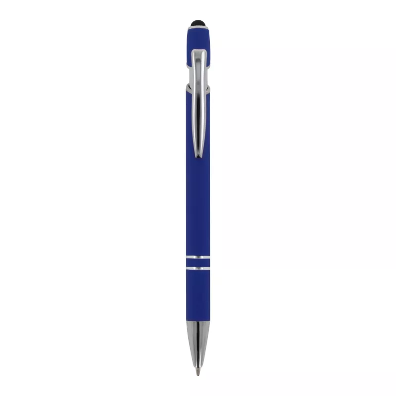 Długopis metalowy gumowany Paris - niebieski (LT87782-N0011)