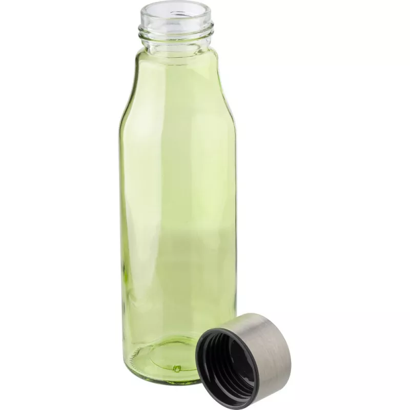 Szklana butelka z zakrętką ze stali nierdzewnej 500 ml - limonkowy (V0283-09)