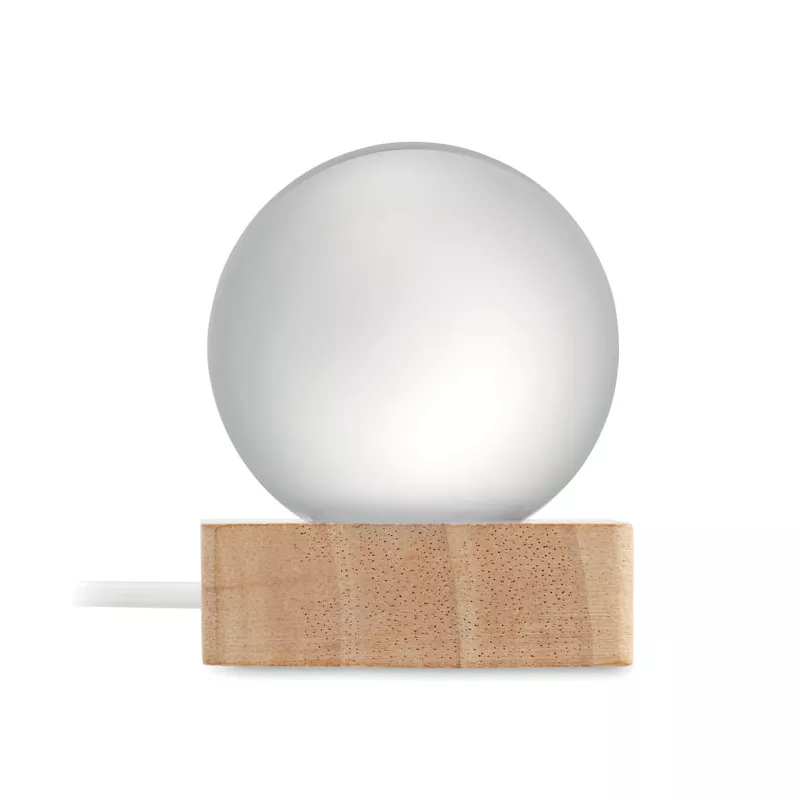 Kula szklana LED na drewnianej podstawie LIGHT - Drewna (MO2689-40)