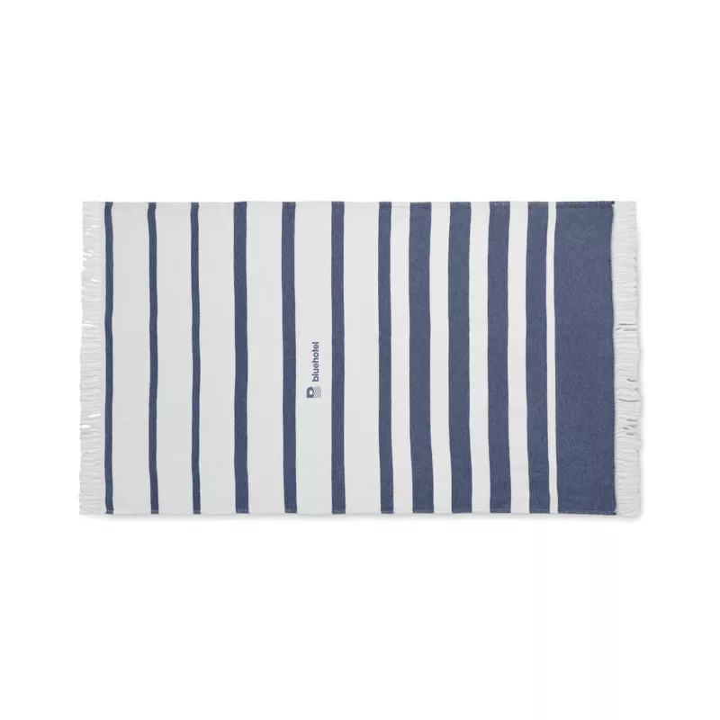 Ręcznik hammam SEAQUAL® 100x170 cm 300 g/m² WAVE - Niebieski (MO2058-04)