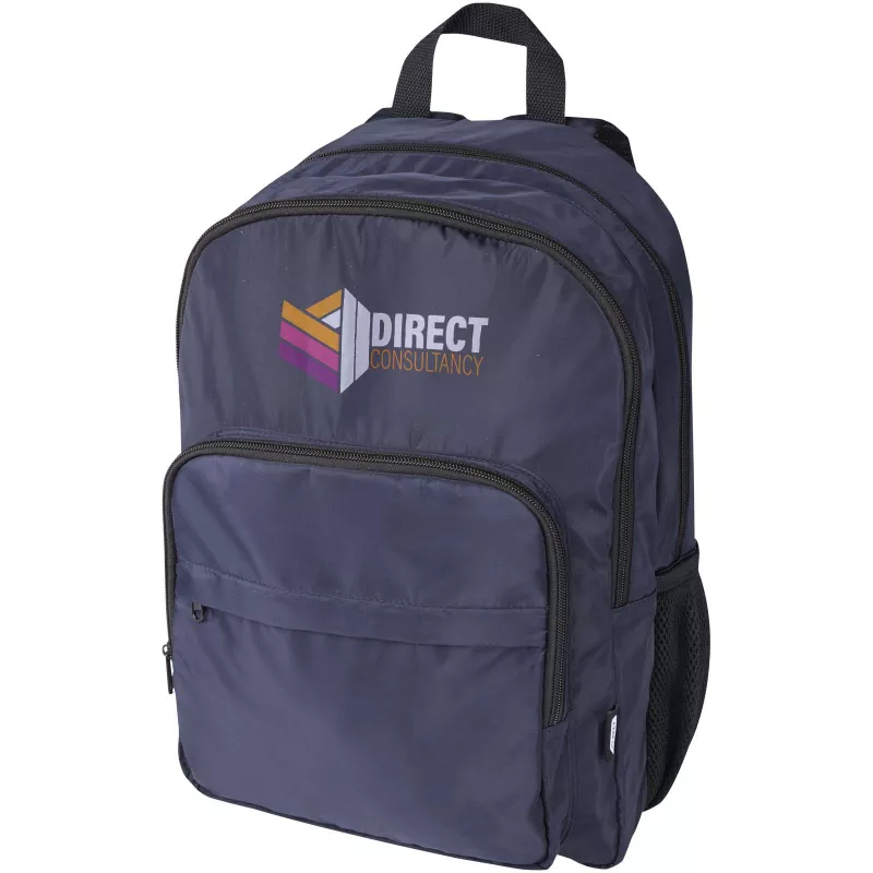 Trend Plus plecak na laptopa o przekątnej 15-cali o pojemności 20 l wykonany z materiałów z recyklingu z certyfikatem GRS - Granatowy (13008655)