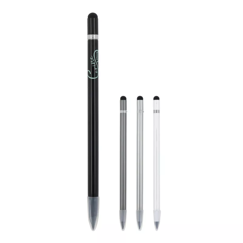 Aluminiowy ołówek o długiej żywotności z gumką - biały (LT91599-N0001)