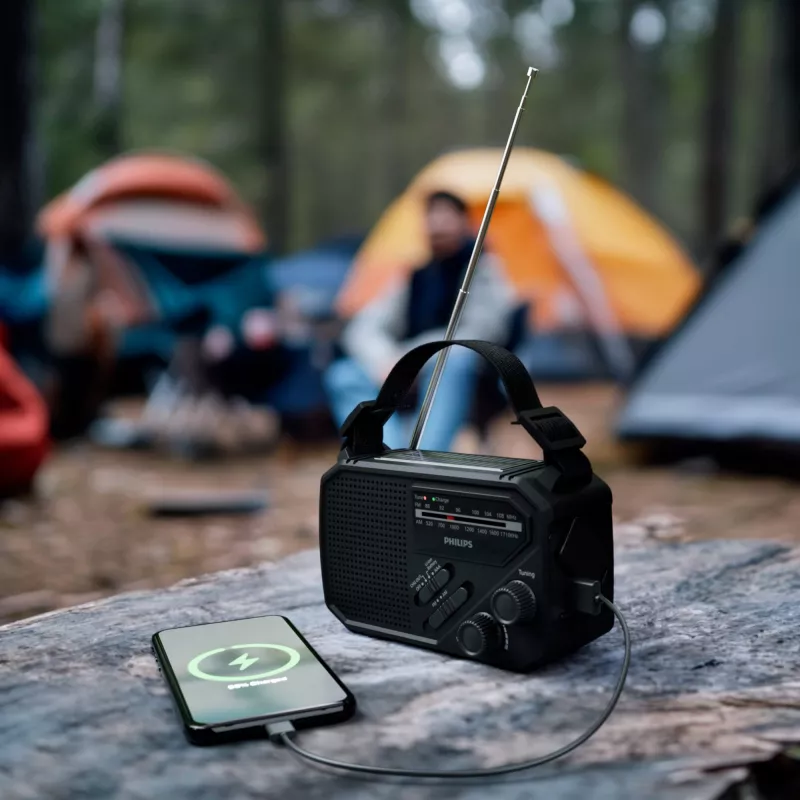 Radio awaryjne Philips TAR1609 z analogowym tunerem FM/AM i latarką - czarny (LT42262-N0002)