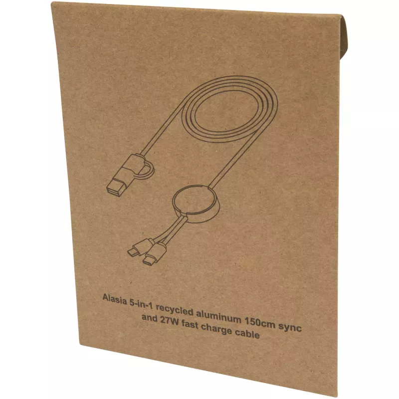 Alasia kabel do synchronizacji danych i szybkiego ładowania 5 w 1 27 W o długości 150 cm z tworzyw sztucznych i aluminium pochodzących z recyklingu - Błękit królewski (12442553)