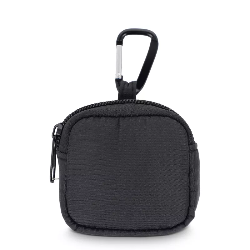 Nylonowe etui na słuchawki 6,5 x 6 cm - czarny (LT95323-N0002)