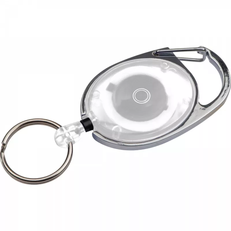 Brelok z karabińczykiem i zwijaną linką DIANA - biały (9117106)