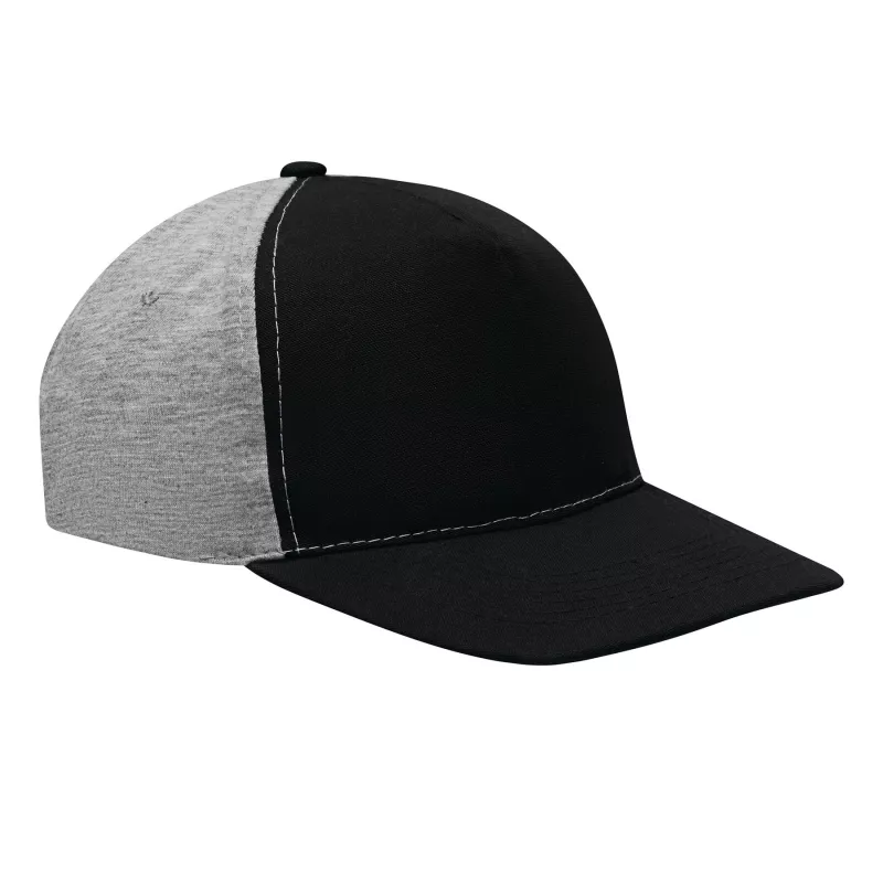 5 segmentowa czapka baseballowa - czarny, szary (56-0701603)