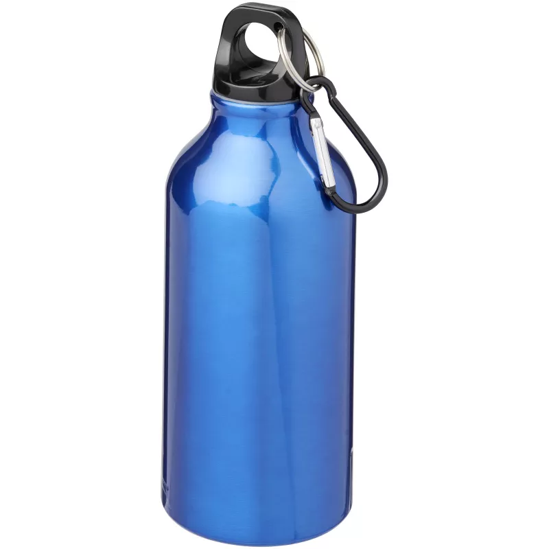 Butelka reklamowa 400 ml Oregon aluminiowa z karabińczykiem - Niebieski (10000204)