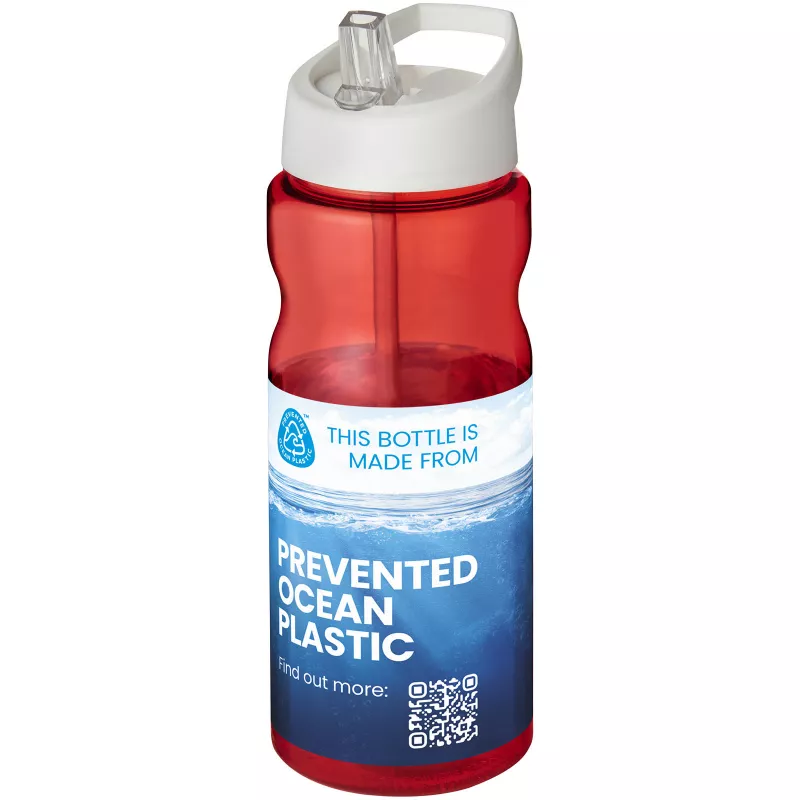 Bidon H2O Eco o pojemności 650 ml z wieczkiem z dzióbkiem - Biały-Czerwony (21009908)