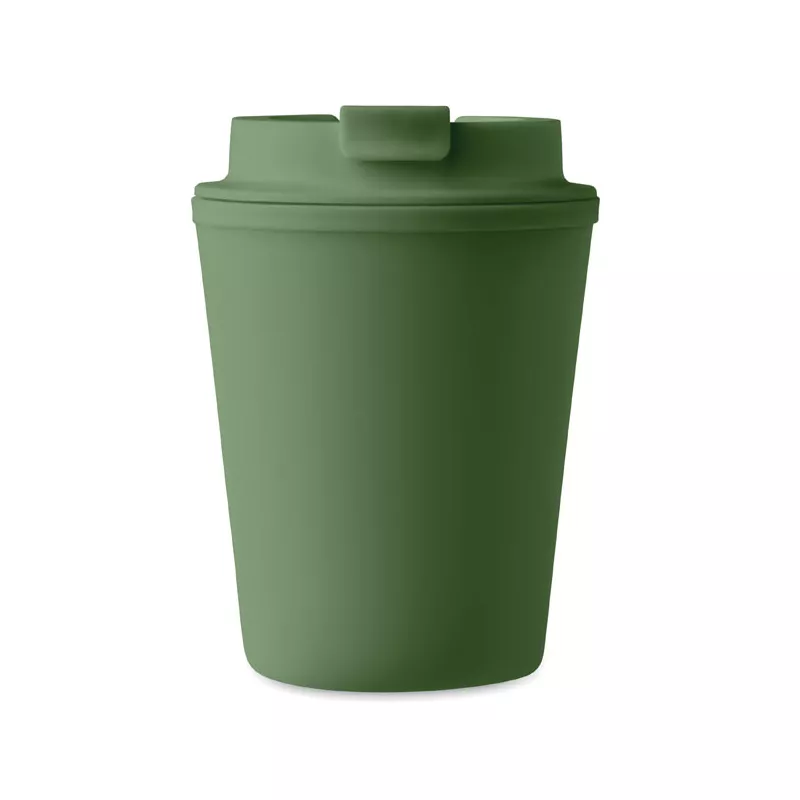 Kubek dwuścienny z PP 300 ml TRIDUS - Ciemnozielony (MO6866-60)