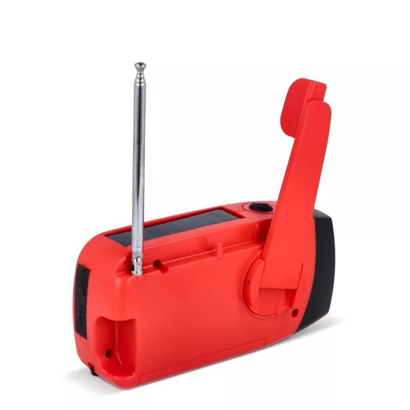 SafeSound Radio awaryjne zasilane energią słoneczną i korbką - czerwony (LT95607-N0021)