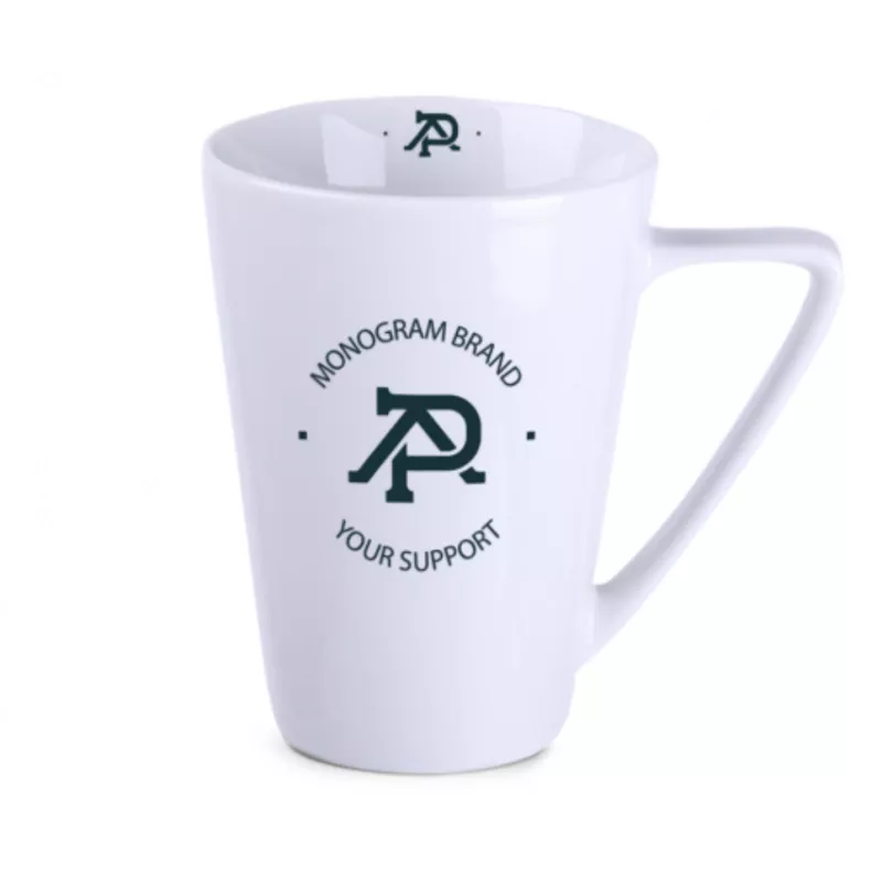 Kubek porcelanowy Geo (400 ml) - biały (M/042-BIAŁY)