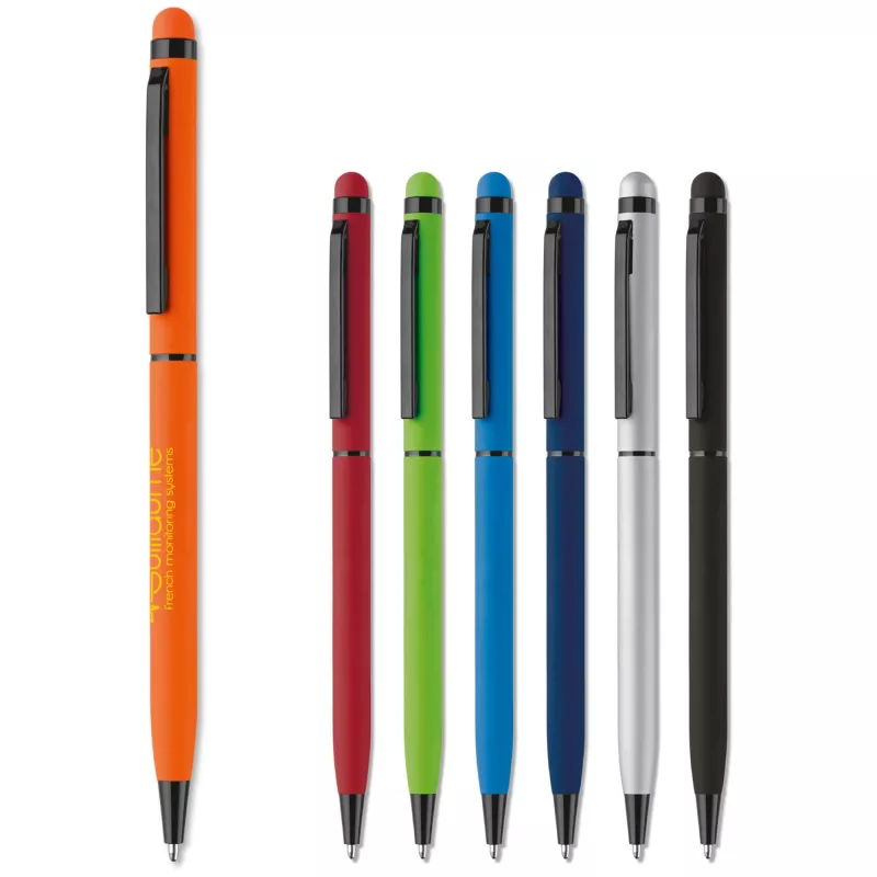 Długopis aluminiowy Stylus gumowany - pomarańczowy (LT87761-N0026)