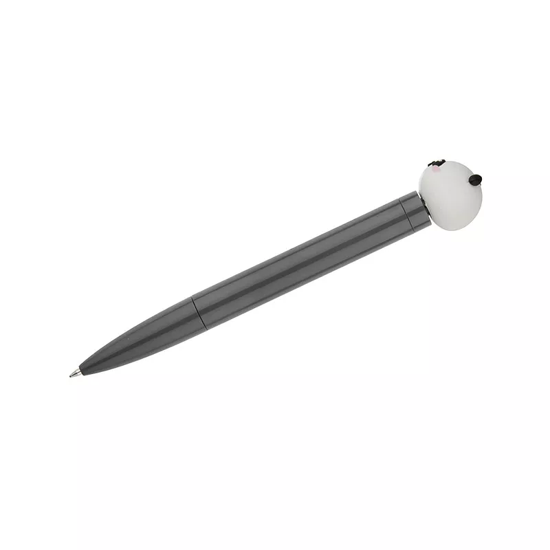 Długopis ze spinerem SKIPPI - Jabłko - szary (19828-14)