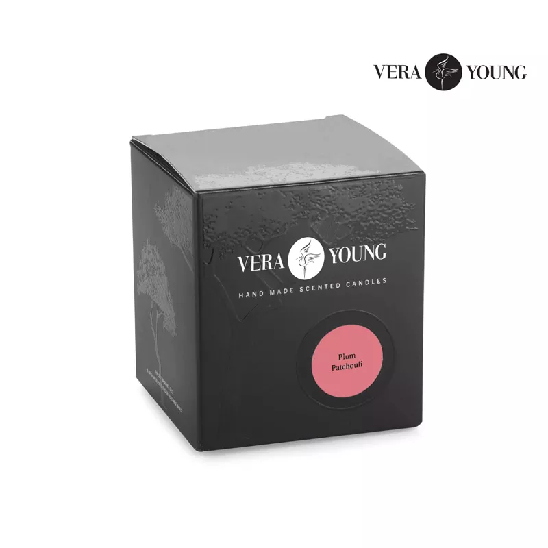 Świeca sojowa 170g - Plum & Patchouli - VERA YOUNG - przezroczysty (12102-19)