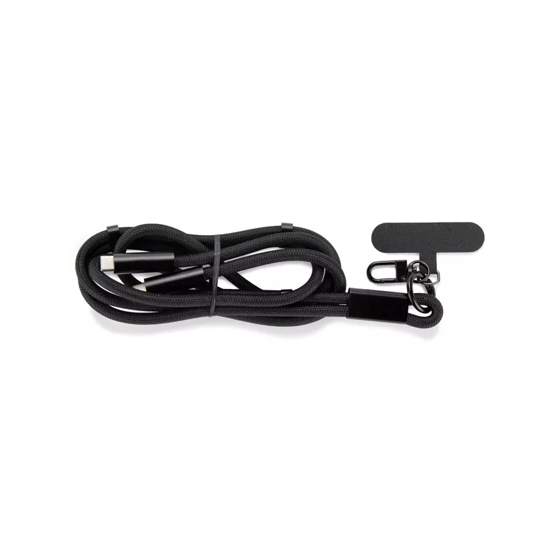 Smycz do telefonu z funkcją ładowania 60W CHARD - czarny (09180-02)