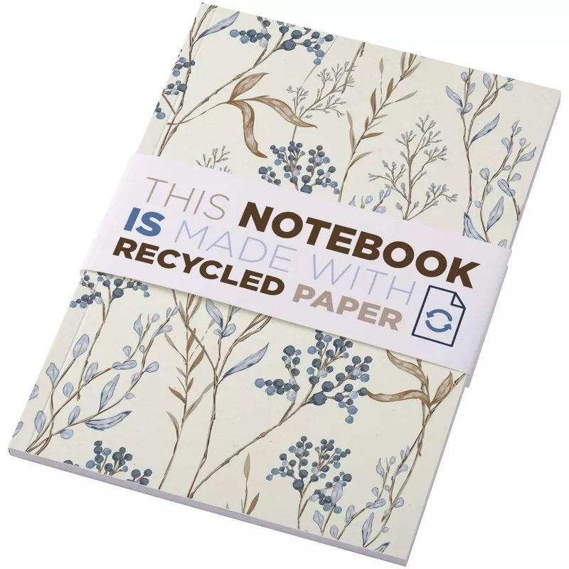 Notatnik A5 Novella Austen z miękką okładką z materiału z recyklingu, 50 kartek - Kość słoniowa (21024902)