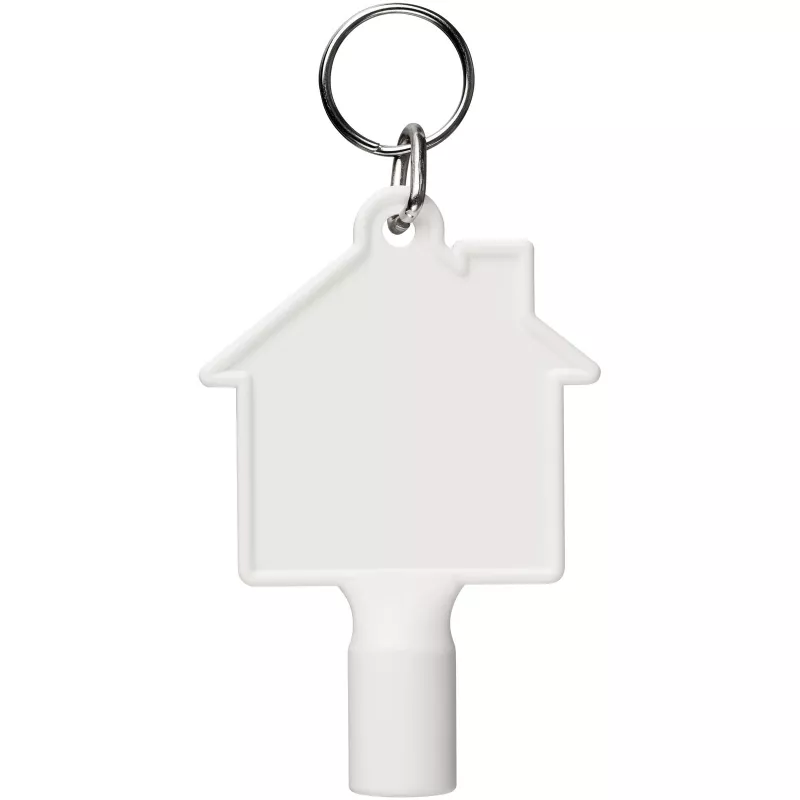 Maximilian brelok do kluczy w kształcie domu z materiałów z recyklingu - Biały (21019501)