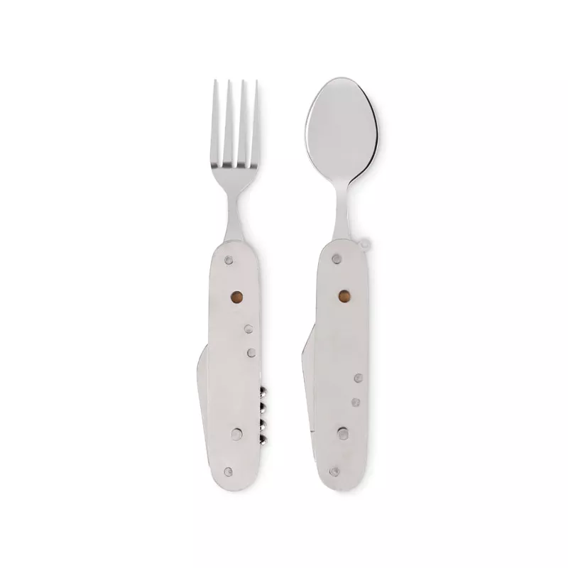 Sztućce kempingowe składane 5 w 1 SUBETE - Drewna (MO6473-40)