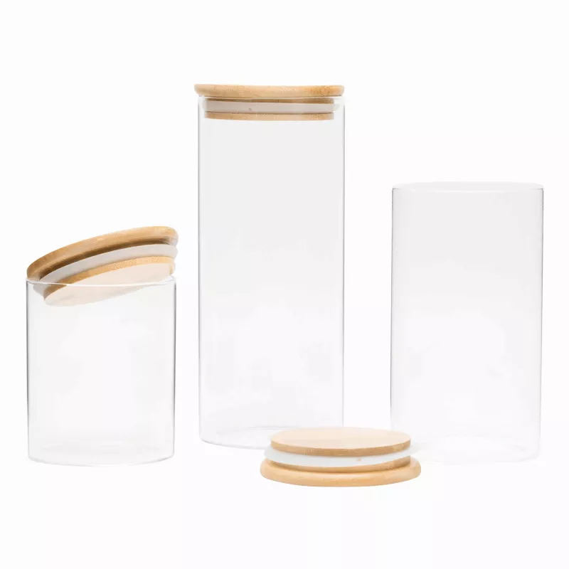 Szklany słoik, pojemność ok. 450 ml - brązowy, transparentny (56-0306035)