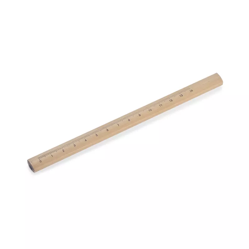 Ołówek stolarski z linijką 17,8 cm OBO - twardość F - naturalny (19690-17)