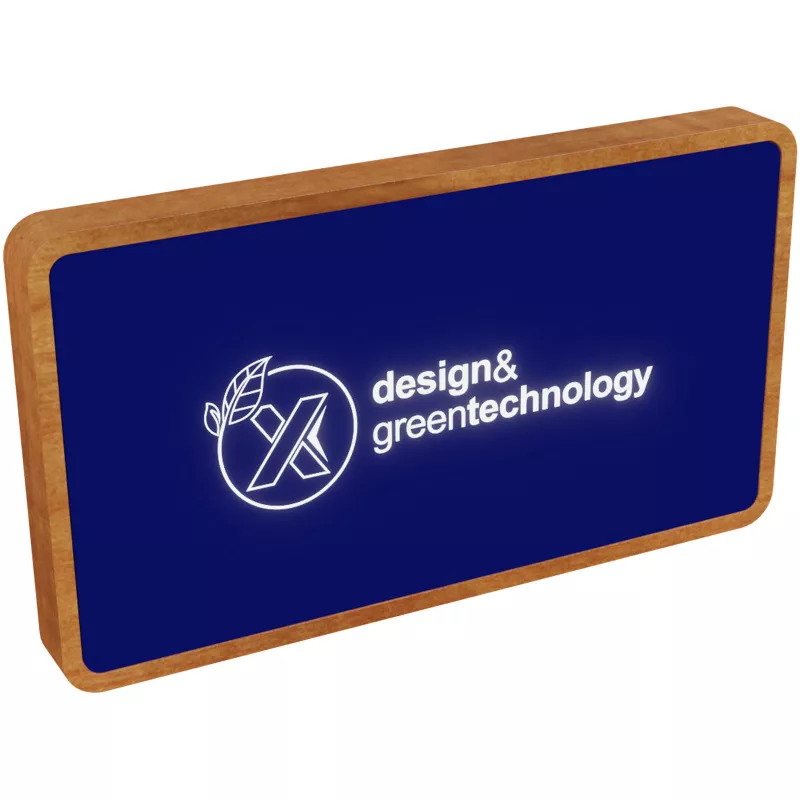 SCX.design P36 podświetlany bezprzewodowy powerbank 5000 mAh - Drewno-Reflex blue (2PX05952)